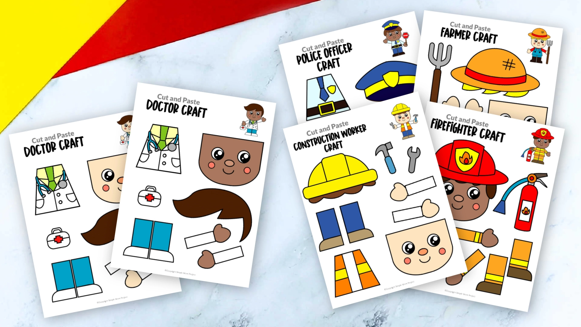 Printable Cut and Paste Community Helper Crafts for Kids, Preschooler and Toddlers 6