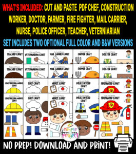 Community Helper Cut and Paste Craft Templates - Simple Mom Project Store