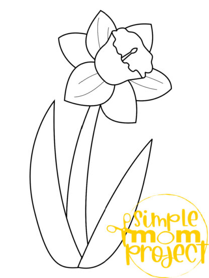 Printable Daffodil Template Spring Template Crafts for Kids, preschoolers, toddlers and spring craft projects