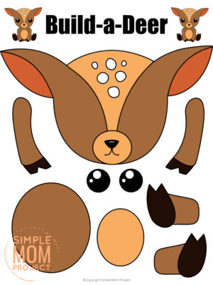 Woodland Animal Cut and Paste Craft Templates - Simple Mom Project Store