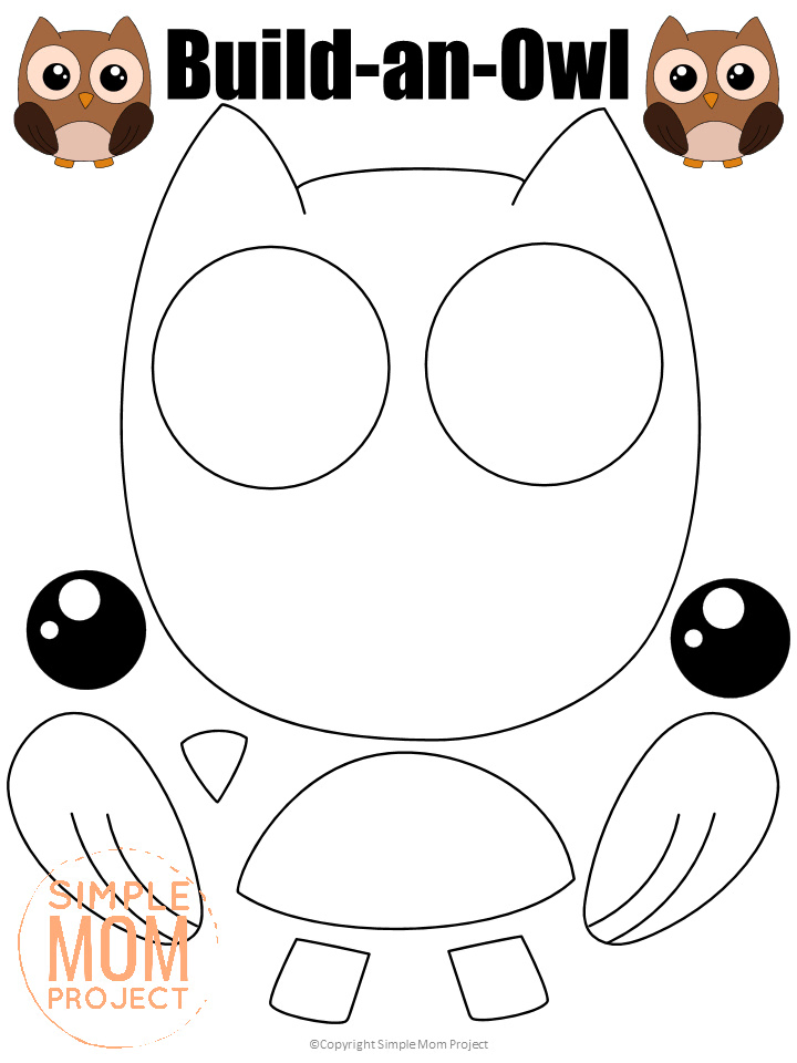 Printable Forest Owl Craft Template for kids, preschoolers, toddlers and kindergartners 1