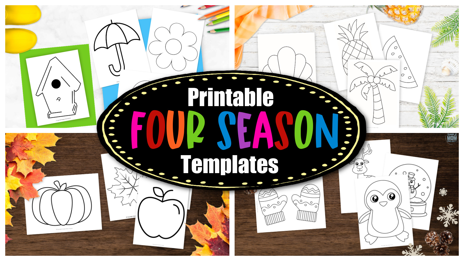 Printable Four Season Templates for Preschoolers, Toddlers and Kindergartners 1