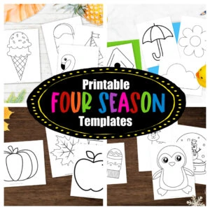 Looking for a one stop place for seasonal templates for the entire year? These printable templates are great for every season! Click now to download and print our summer, spring, winter and fall seasonal template bundle now! They are great for classroom activities, rainy day activities and simple coloring pages for your preschooler, toddler and kindergarten kids.