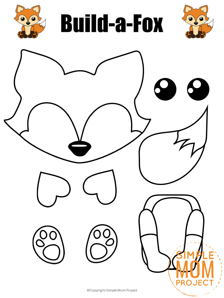 Printable Fox Face Mask for Kids, preschoolers and toddlers Watermark