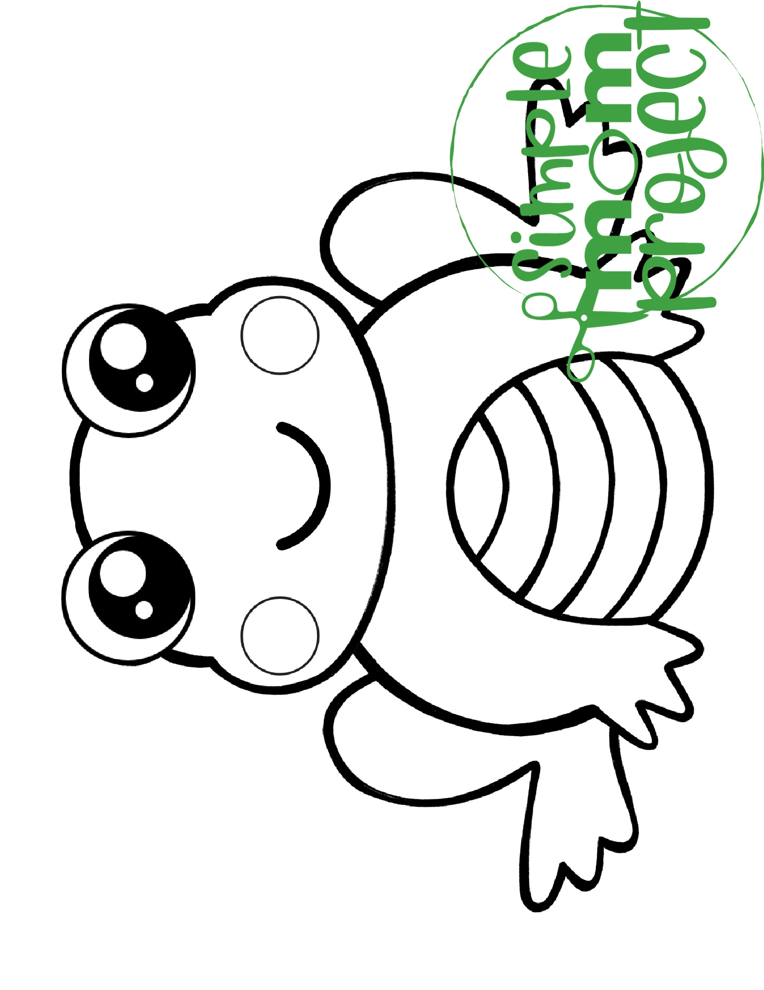 Printable Frog Template Coloring Page for kids preschoolers and toddlers 1