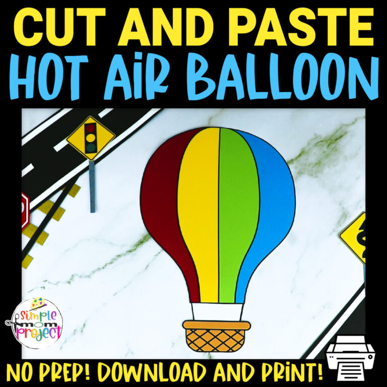 Hot Air Balloon Cut and Paste Craft - Simple Mom Project Store