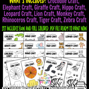 Looking for the best zoo animal character crafts for your preschool, kindergarten and elementary kids? These easy jungle animal crafts have fun cut and paste templates to keep toddlers, preschoolers or even big kids amused for hours. Including our popular lion craft, zebra craft and tiger crafts and many more these are sure to be a big hit with your kids for fun craft activities or even homeschooling lessons. Glue them to construction paper, add a handprint or make standing paper animals with a paper plate! Click here to grab these awesome safari animal character craft templates today.