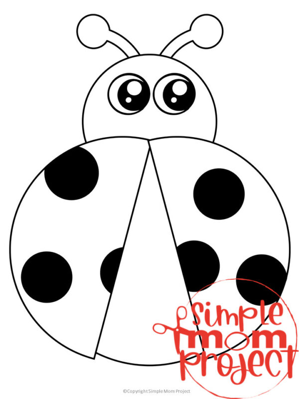 Printable Ladybug Template Spring Template Crafts for Kids, preschoolers, toddlers and spring craft projects