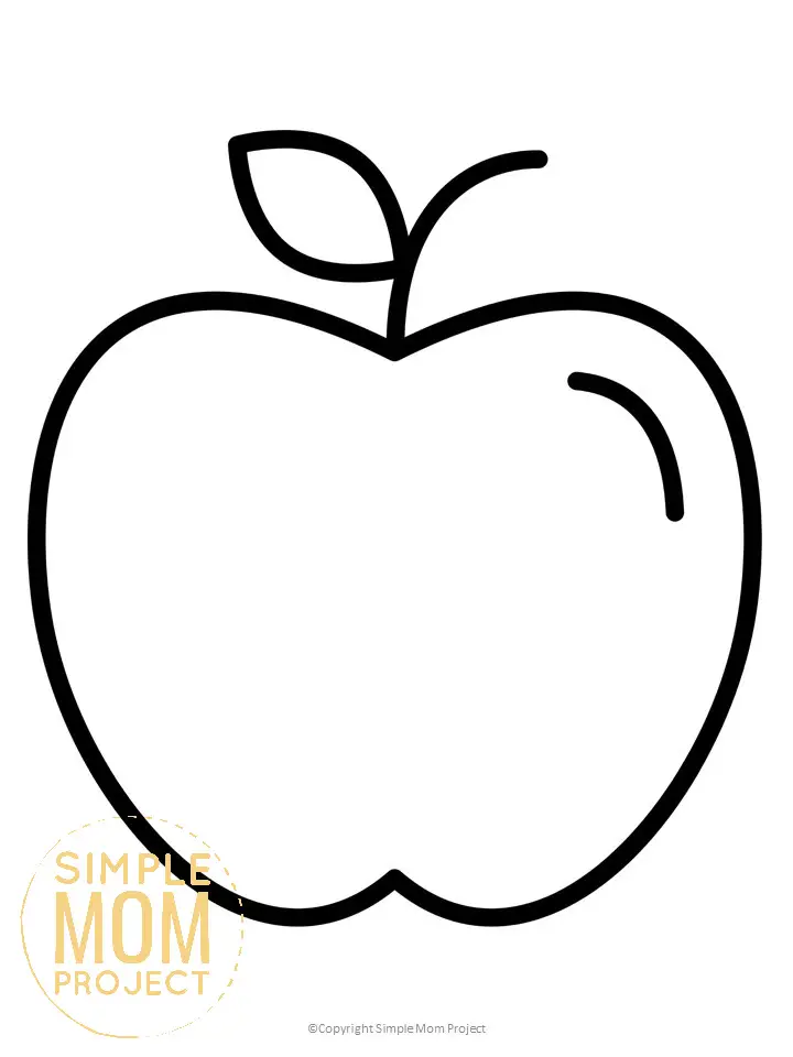 Printable Apple Template for toddlers, preschoolers, kindergarteners and elementary kids