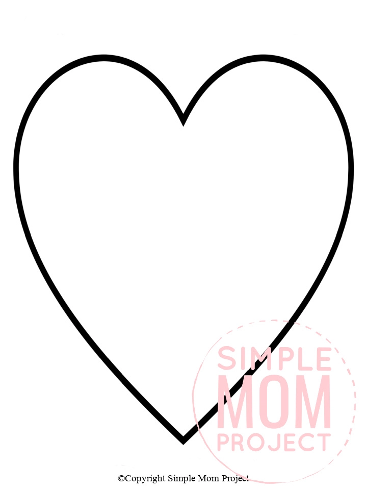 Printable Large Shape Heart Template heart stencil heart cut out heart outline 16