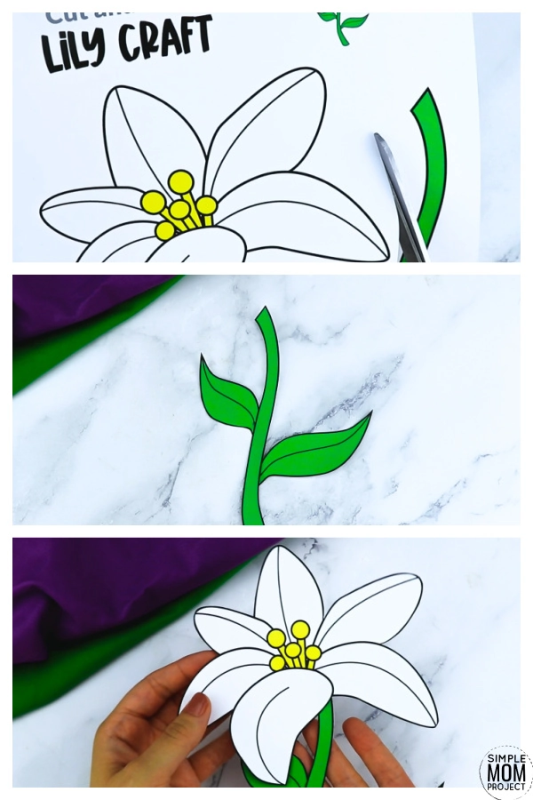 Printable Lily Flower Craft template for kids, Lily craft for toddlers and Lily craft for kindergartners 9 (1)