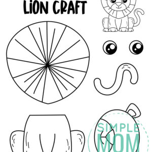 printable cut and paste safari and jungle craft for kids preschoolers toddlers kindergarten lion