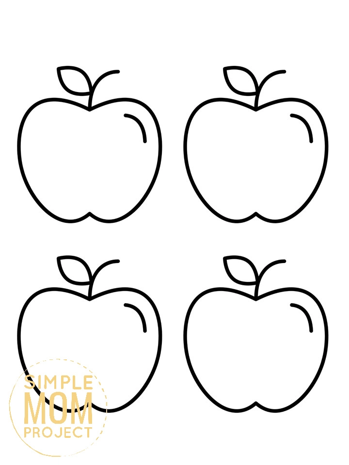 Printable Medium Apple Template for Fall Crafts, Autumn Apple Crafts, Teacher Appreciation Crafts