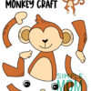 printable cut and paste safari and jungle craft for kids preschoolers toddlers kindergarten monkey