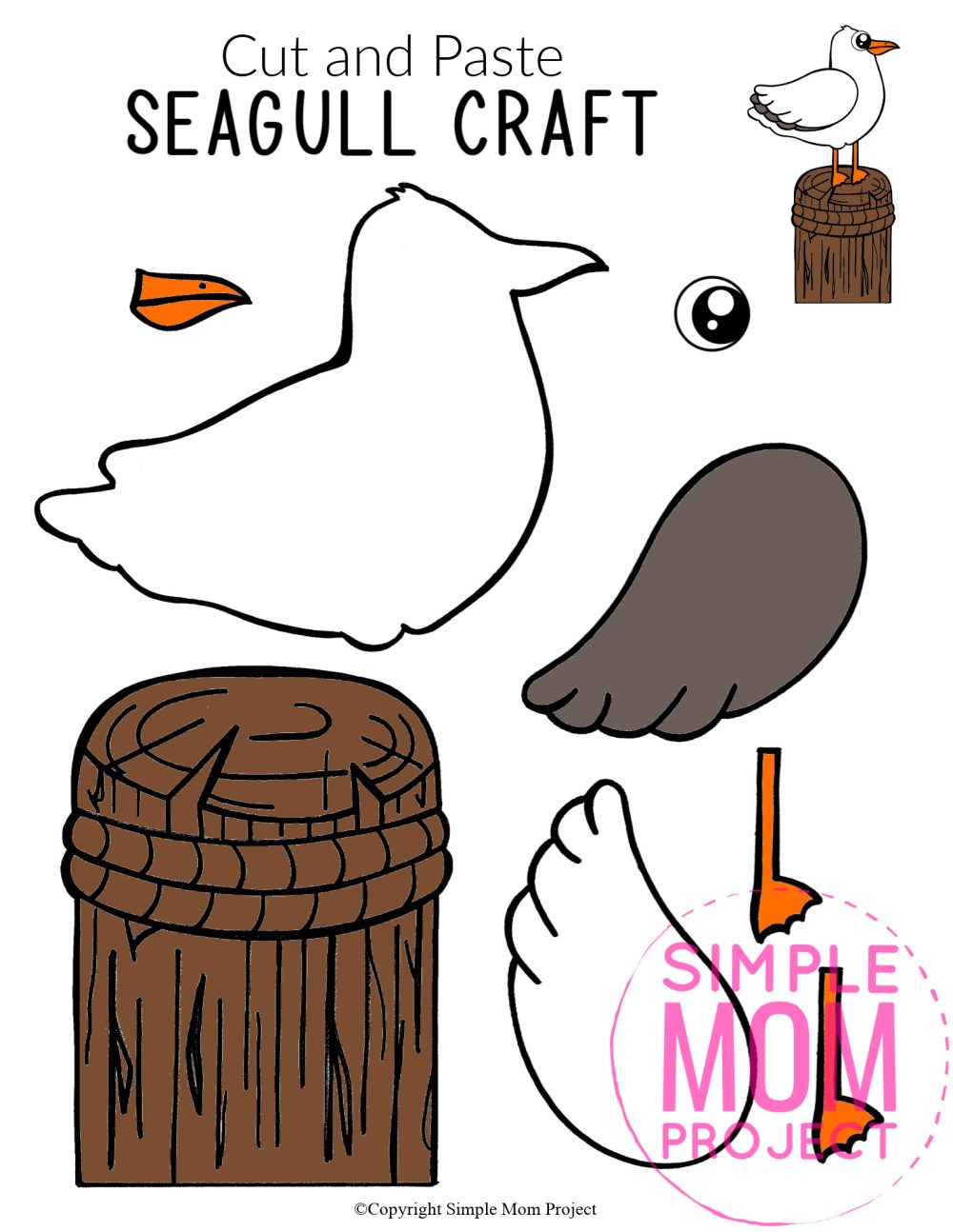 22 Full Colored Ocean Animal Cut and Paste Craft Instant Printable ...