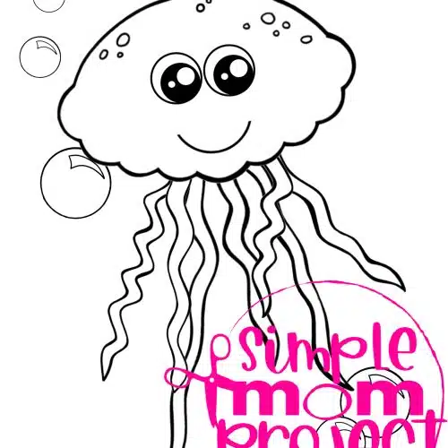 Printable Ocean Animal Template Coloring Book for kids, preschoolers and toddlers jellyfish template