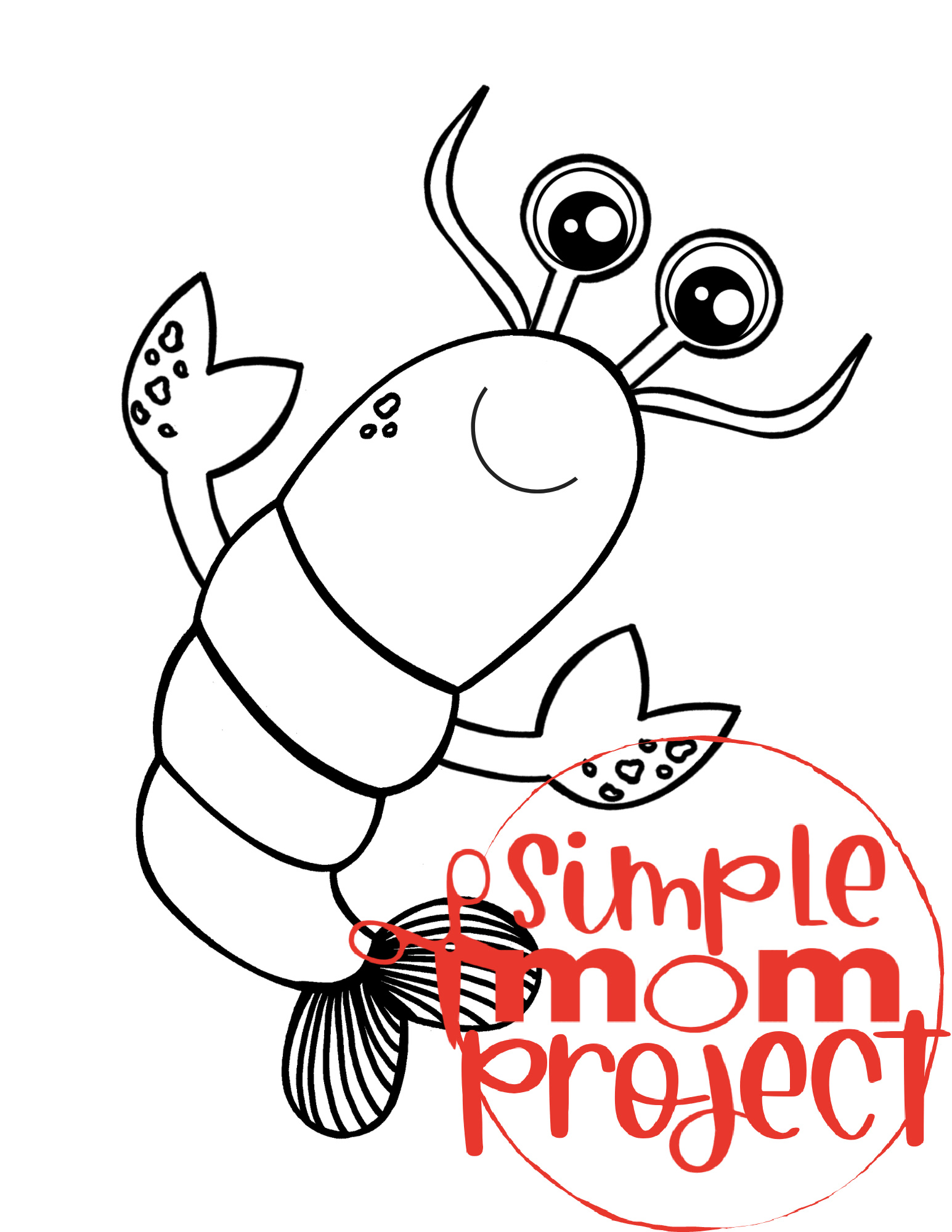 Printable Ocean Animal Template Coloring Book for kids, preschoolers and toddlers lobster template