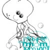 Printable Ocean Animal Template Coloring Book for kids, preschoolers and toddlers octopus template