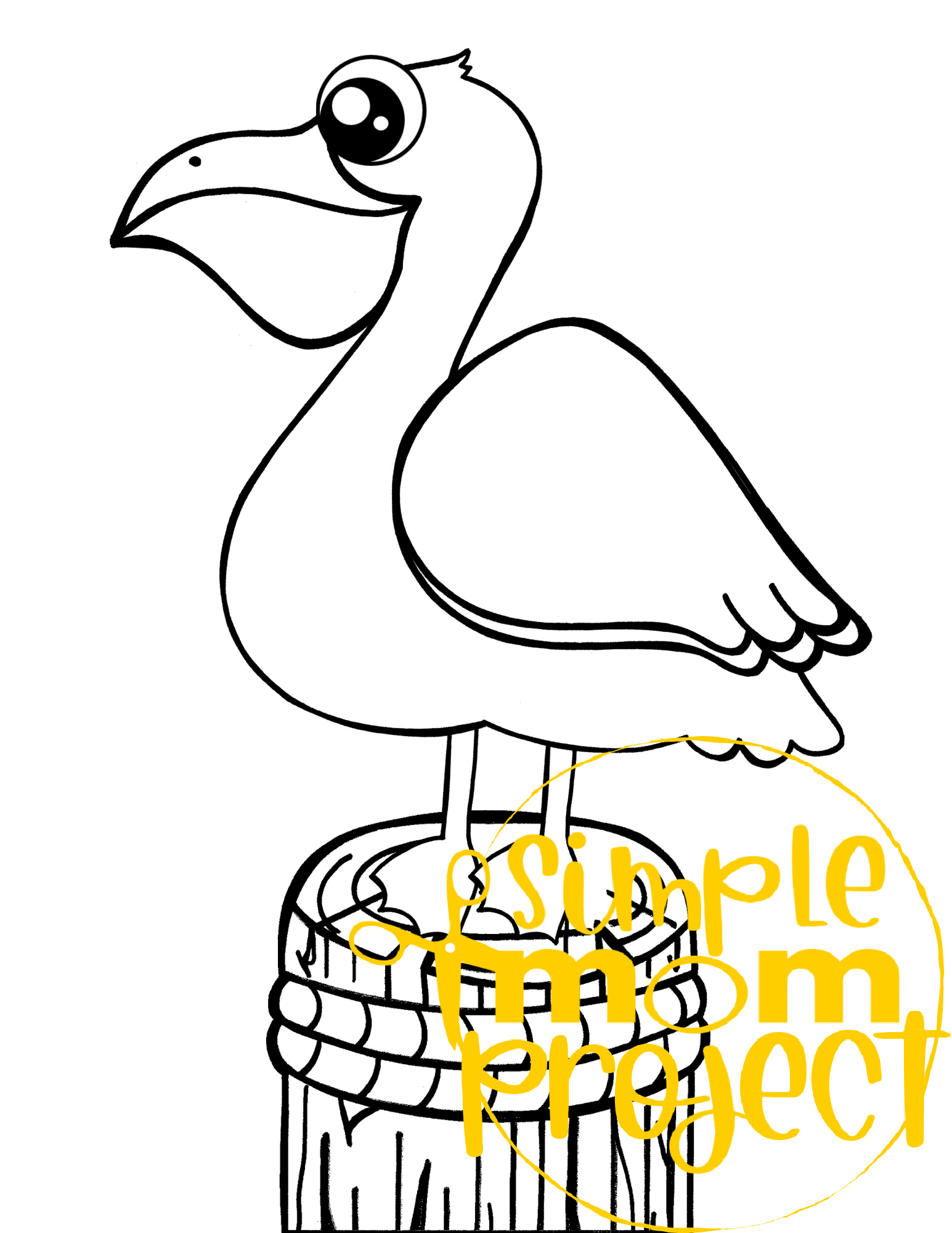 Printable Ocean Animal Template Coloring Book for kids, preschoolers and toddlers pelican template