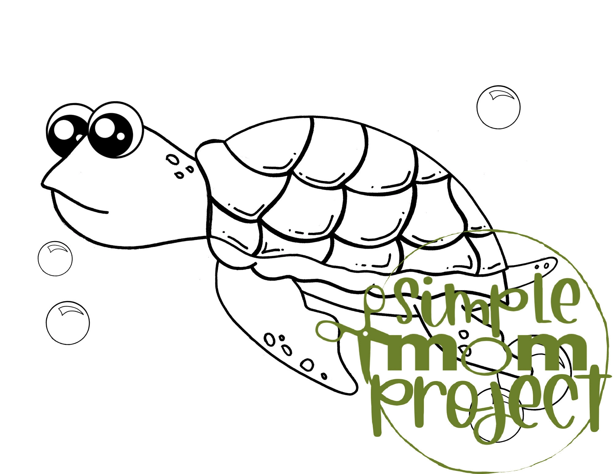 Printable Ocean Animal Template Coloring Book for kids, preschoolers and toddlers seaturtle template