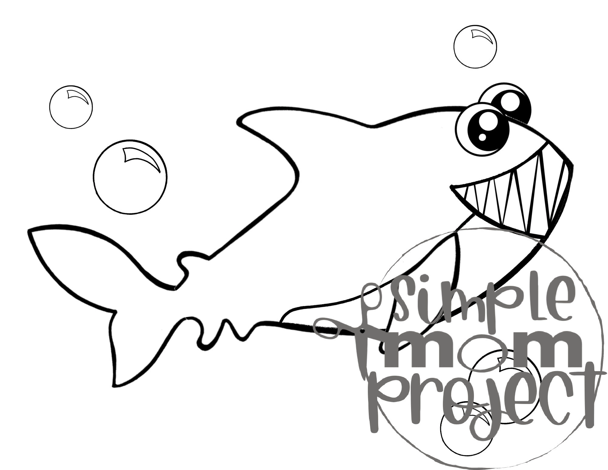 Printable Ocean Animal Template Coloring Book for kids, preschoolers and toddlers shark template