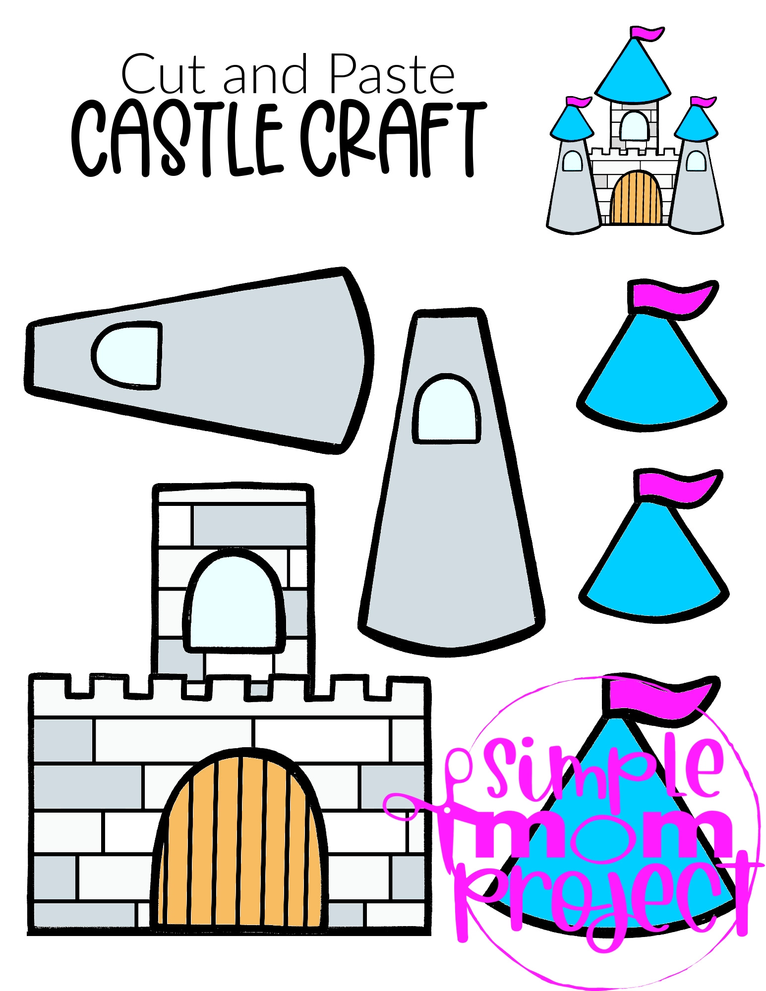 Printable Princess Castle Craft for Kids preschoolers and toddlers 3