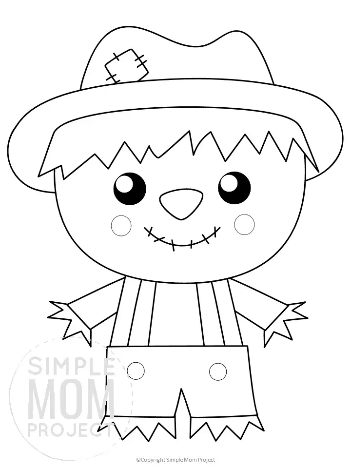Printable Scarecrow Boy Template for toddlers, preschoolers, kindergarteners and elementary kids