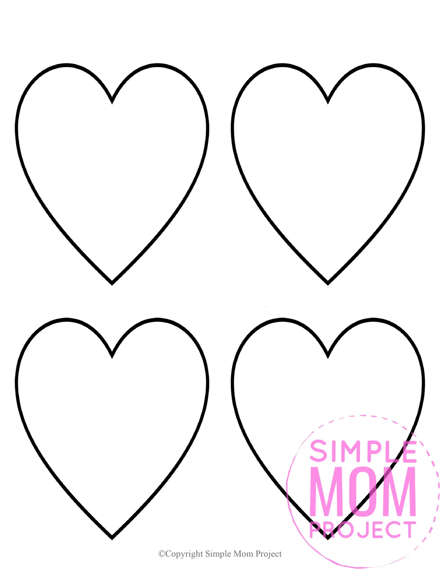 Printable Small Shape Heart Template heart stencil heart cut out heart outline 10