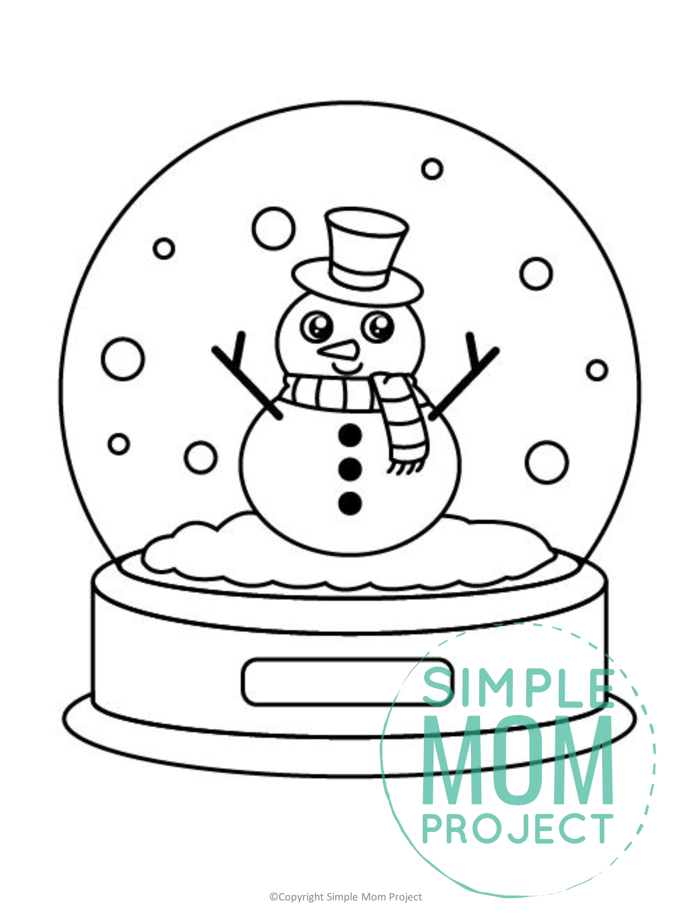 Printable Snow Globe Template for toddlers, preschoolers, kindergarteners and elementary kids