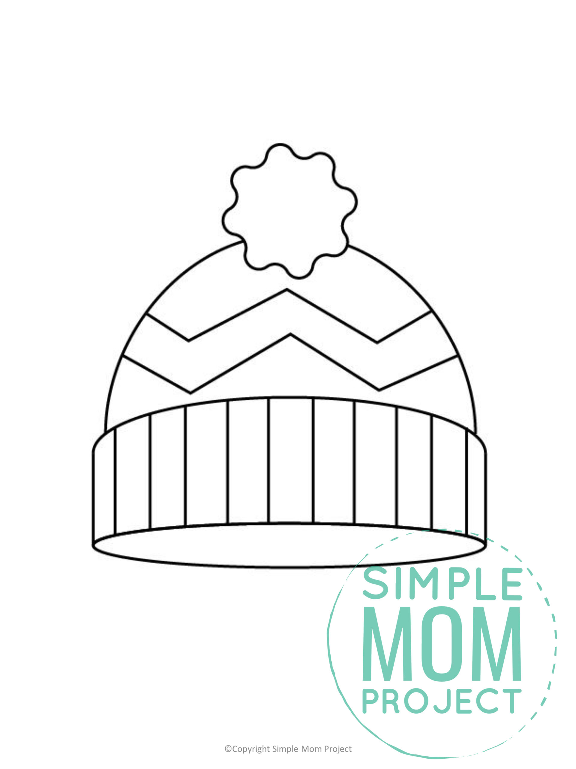 Printable Snow Hat Template for toddlers, preschoolers, kindergarteners and elementary kids