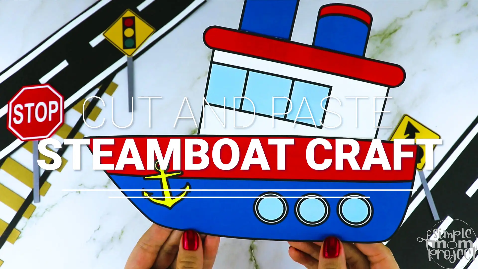 Printable Steamboat Craft Transportation Vehicle Template for Kids, Preschool, Toddlers, Kindergarten 12