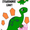 Stegosaurus cut and paste craft for kids, preschoolers, toddlers