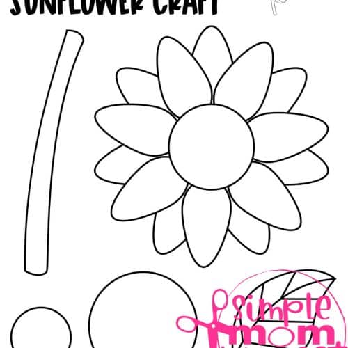 Printable Sunflower Flower Craft template for kids, Sunflower craft for toddlers and Sunflower craft for kindergartners 11 (2)