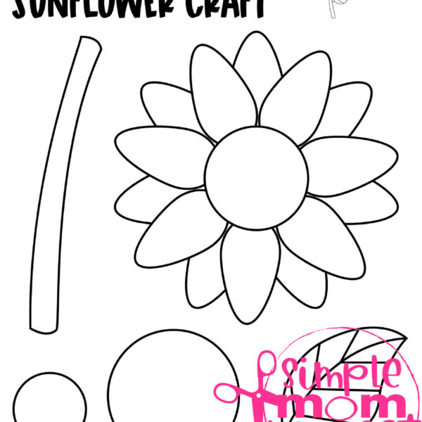 Printable Sunflower Flower Craft template for kids, Sunflower craft for toddlers and Sunflower craft for kindergartners 11 (2)