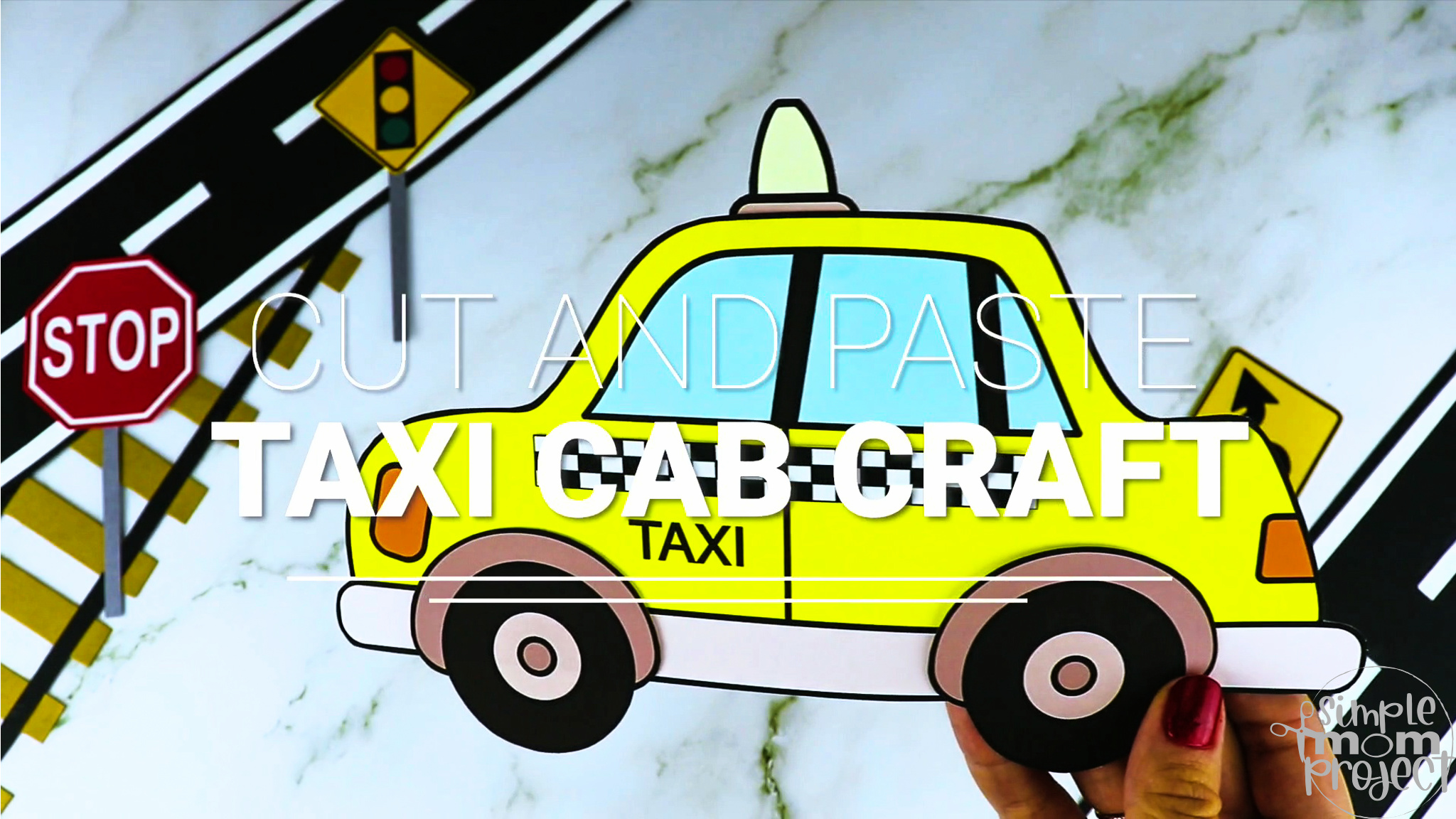 Printable Taxi Cab Craft Transportation Vehicle Template for Kids, Preschool, Toddlers, Kindergarten 14