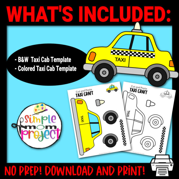 Are you looking for a fun paper craft activity to do during the weekend? This printable taxi cab craft is perfect for kids of all ages, especially to toddler, preschool and kindergarten kids. Our cute taxi craft design will inspire you to create a life-size taxi car using cardboard boxes and other recycled materials. Be sure to grab our printable taxi cab craft template for your little ones.