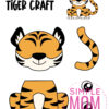 printable cut and paste safari and jungle craft for kids preschoolers toddlers kindergarten tiger