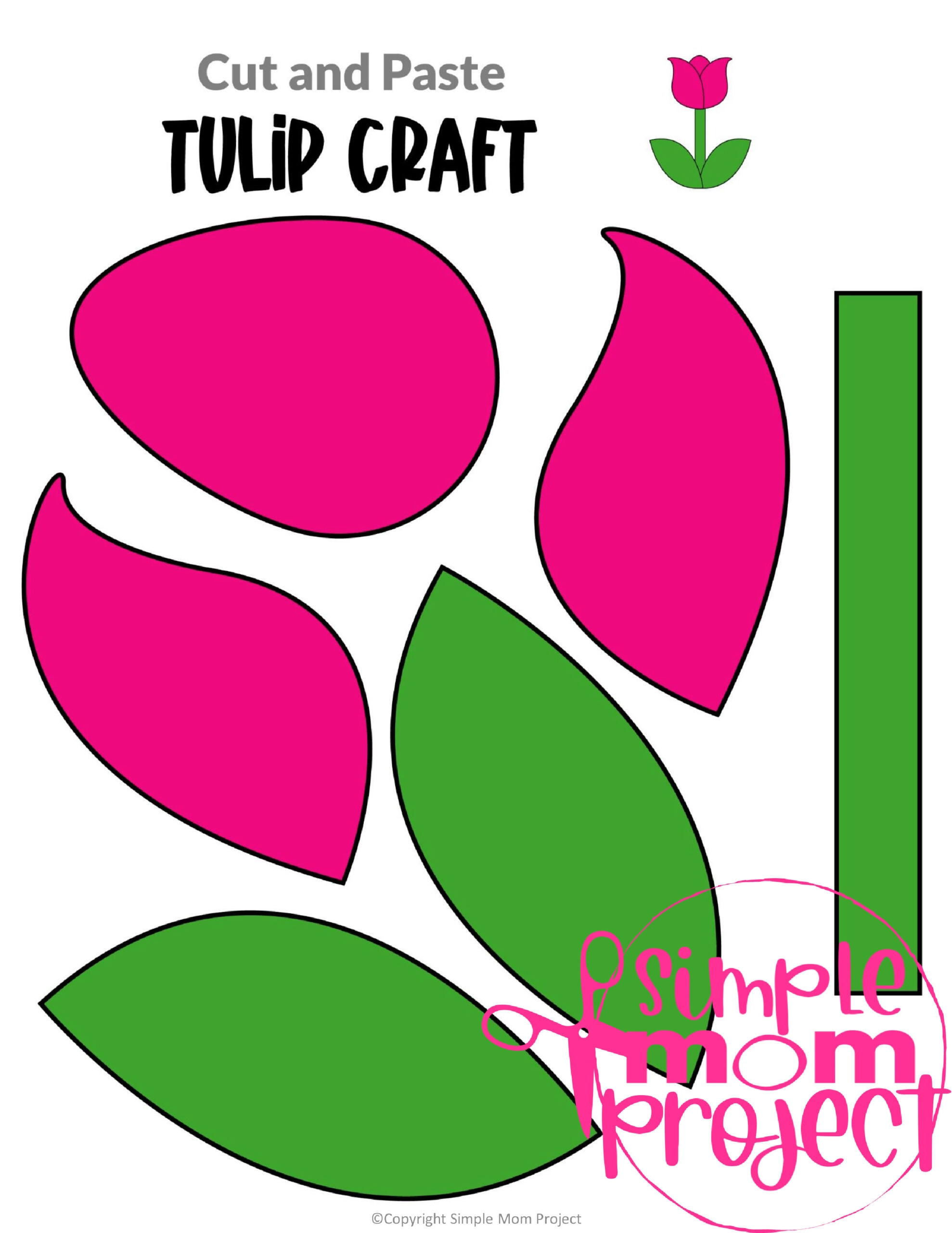 Printable Tulip Craft for Kids, preschoolers and toddlers 10 (2)