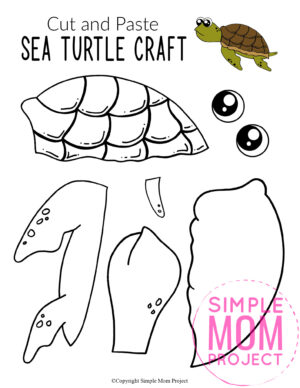 Black and White Ocean Animal Cut and Paste Craft Templates – Simple Mom ...