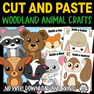 Are you looking for an easy step by step toddler activity to do with your preschoolers? Click now to get the printable woodland animal templates to make these cute paper crafts! Spruce them up by adding autumn leaves, pine cones and acorns. You could even glue them to a paper plate, cardboard or toilet paper roll so they can easily become fall decor for your home. Kids of all ages will love making these forest woodland animal crafts, even kindergartners and up!
