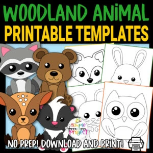 Add some sparkle to your forest themed crafts with these cute and printable Woodland Animal Templates. From Skunks to Deers, Hedgehogs and more, these simple woodland animal templates make great coloring pages and are great activities, ideal for preschoolers or kindergartners as a fun way to learn about the beautiful creatures of the forest. Click here to grab your printable Woodland Animal Coloring pages today!