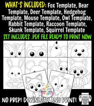 Add some sparkle to your forest themed crafts with these cute and printable Woodland Animal Templates. From Skunks to Deers, Hedgehogs and more, these simple woodland animal templates make great coloring pages and are great activities, ideal for preschoolers or kindergartners as a fun way to learn about the beautiful creatures of the forest. Click here to grab your printable Woodland Animal Coloring pages today!