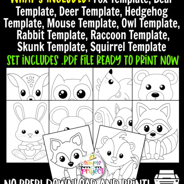 Add some sparkle to your forest themed crafts with these cute and printable Woodland Animal Templates. From Skunks to Deers, Hedgehogs and more, these simple woodland animal templates make great coloring pages and are great activities, ideal for preschoolers or kindergartners as a fun way to learn about the beautiful creatures of the forest. Click here to grab your printable Woodland Animal Coloring pages today!