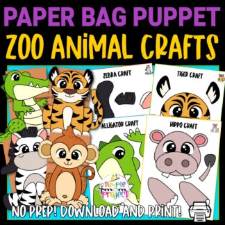 Are you looking for printable zoo animal puppets? These easy, full colored zoo animals are perfect for kids of any age, but especially preschool, toddler, and kindergarten students! From a zebra to a monkey, these hand puppet zoo animals will surely make your kids smile!