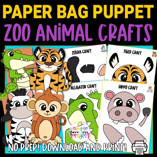 Are you looking for some zoo animal puppet printable templates? These fun craft ideas make the perfect hand puppets. All you need is our printable zoo animal templates, some brown paper sacks and your kids! You kindergartner, toddler and preschool kids will love making these fun zoo animal puppets!