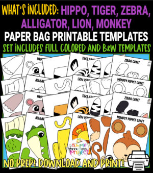 Are you looking for some zoo animal puppet printable templates? These fun craft ideas make the perfect hand puppets. All you need is our printable zoo animal templates, some brown paper sacks and your kids! You kindergartner, toddler and preschool kids will love making these fun zoo animal puppets!