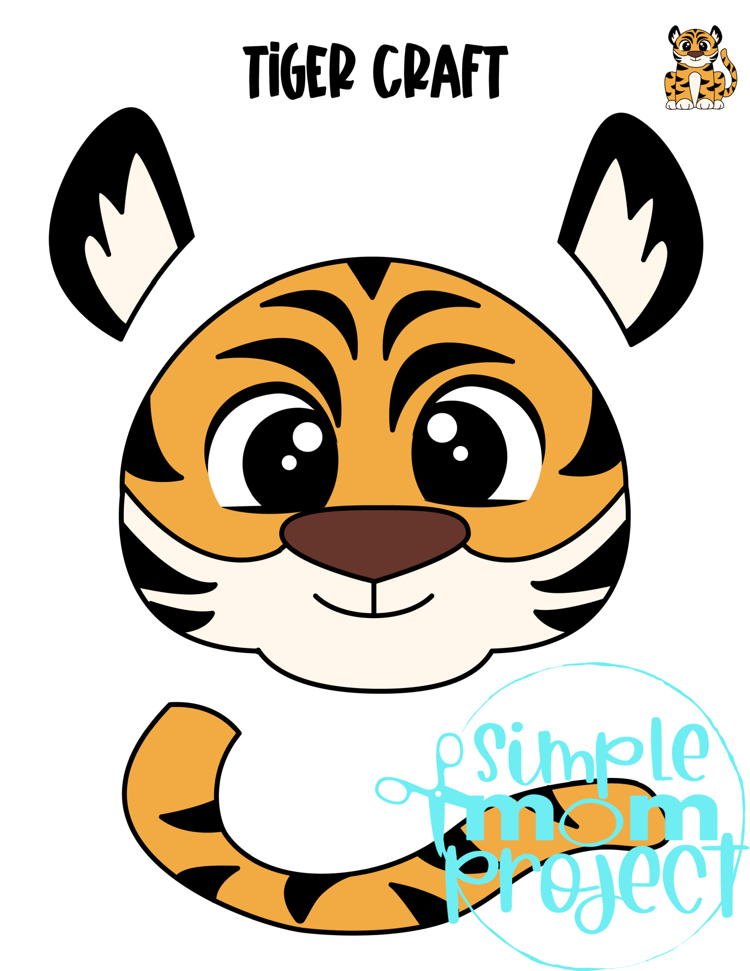 Tiger Paper Bag Puppet Craft Template Simple Mom Project Store