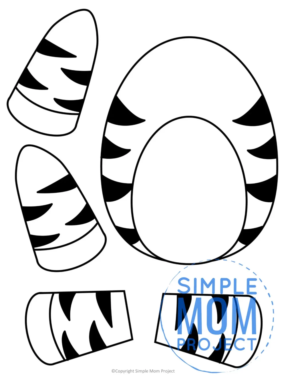 Printable Zoo Animal Zebra Paper Bag Puppet Craft for Kids, preschoolers, toddlers and kindergartners 5