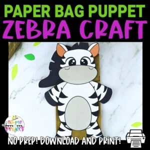 Are you looking for a printable zebra template to make a fun paper bag zebra puppet? This adorable zebra animal is the perfect preschool craft for teachers to teach their kids the letter z. Click now to grab your zebra hand puppet toddler craft now!