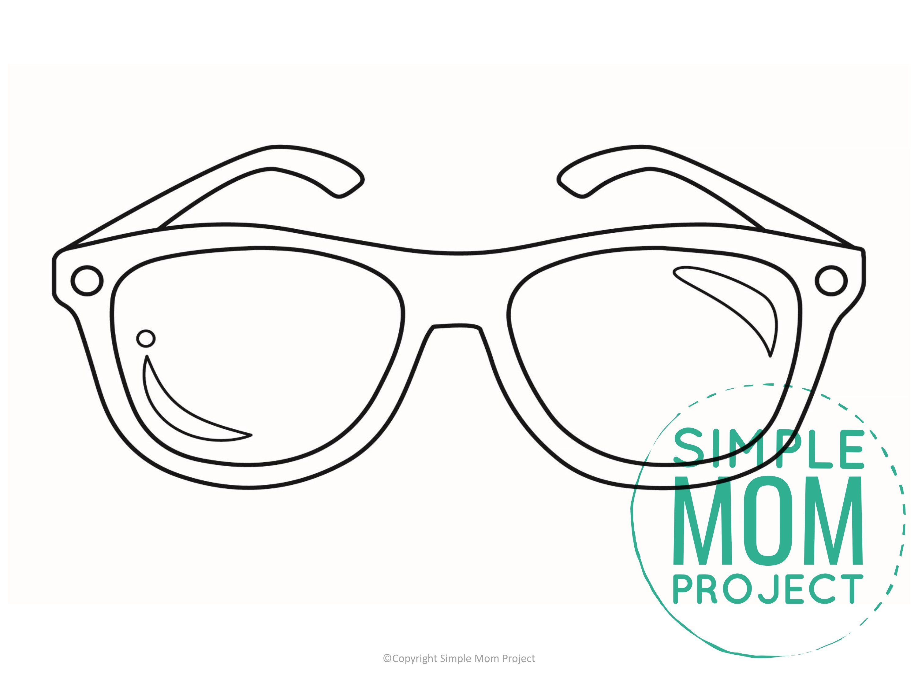 Printable Summer Beach sunglasses Template for Kids, preschooler and toddler 2